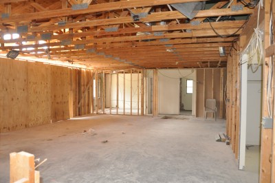 Inside, kitchen view