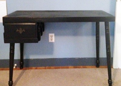 Desk painted black.