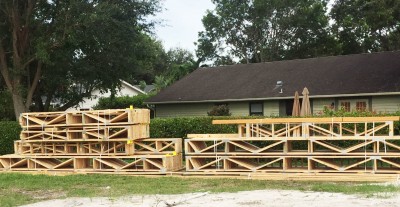 Roof trusses.