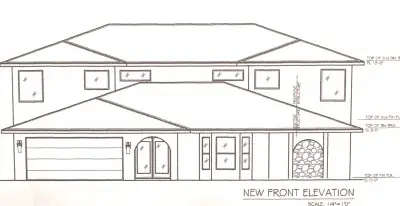 Rendering, front view of the House house