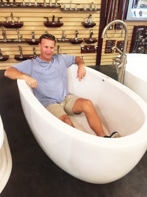 checking out a free standing tub