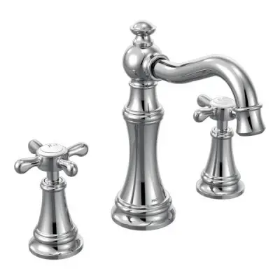 Moen, Weymouth Chrome two-handle high arc bathroom faucet