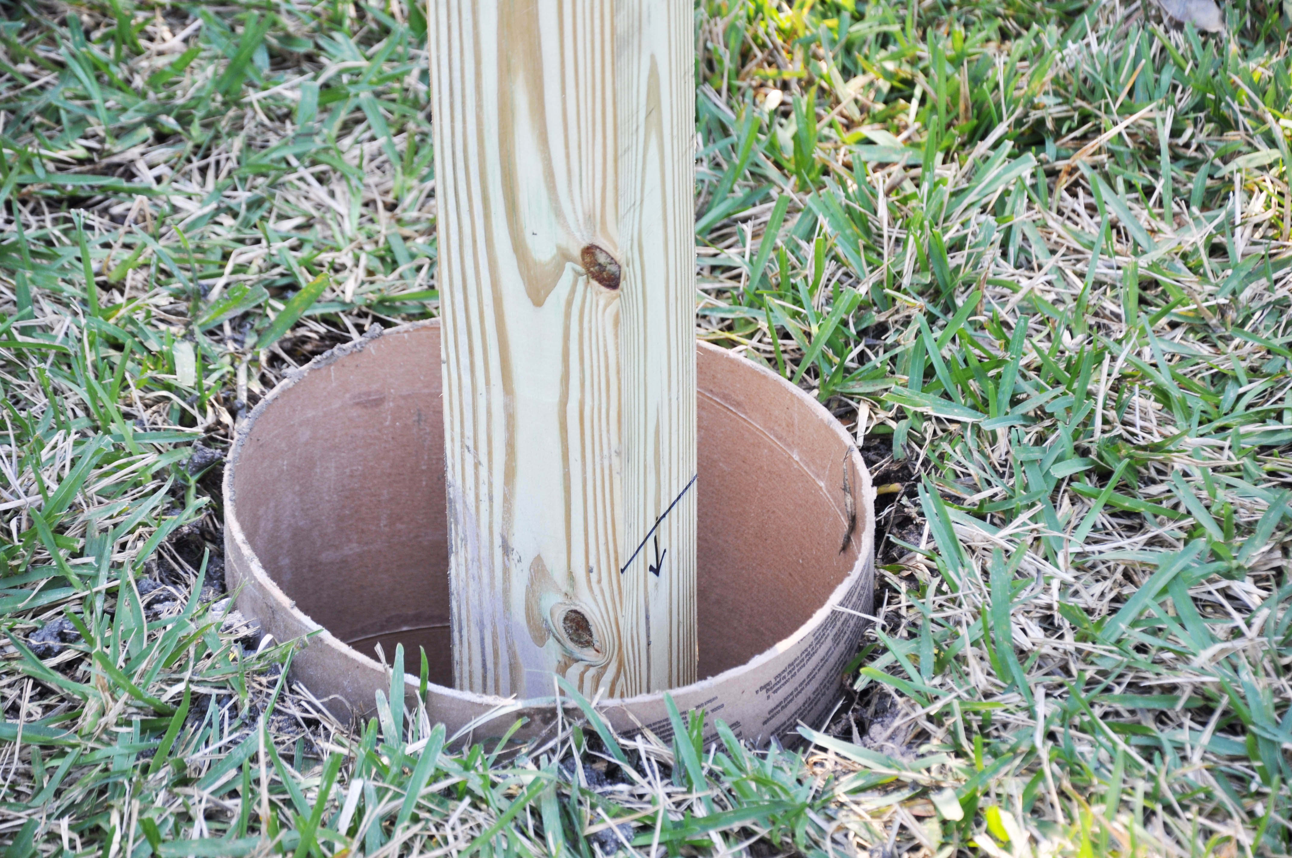 Filling the holes with concrete