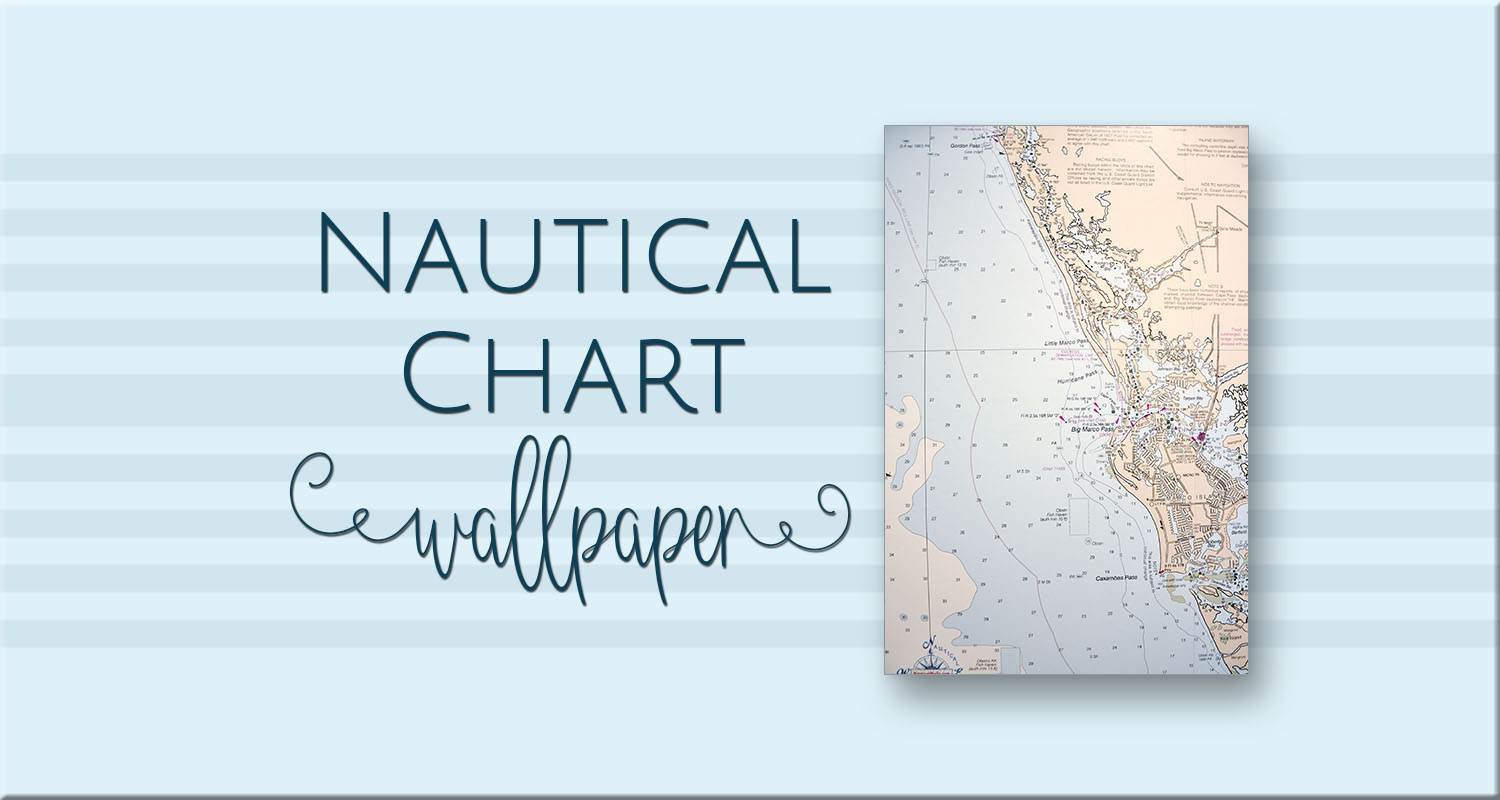 Nautical chart wallpaper