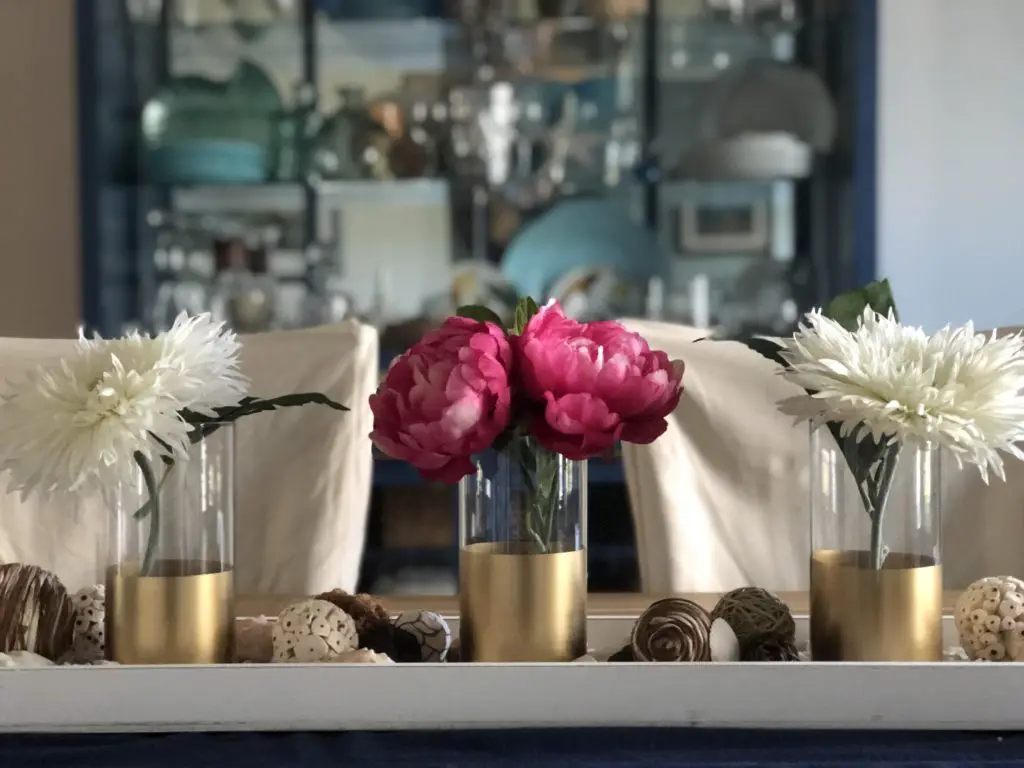 Dollar Tree DIY Gold Dipped Vases