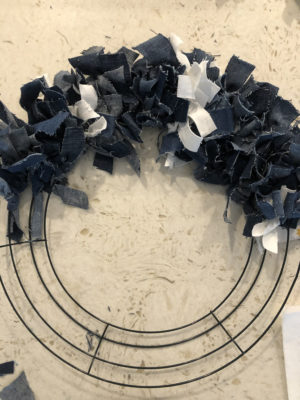 DIY Denim Rag Wreath