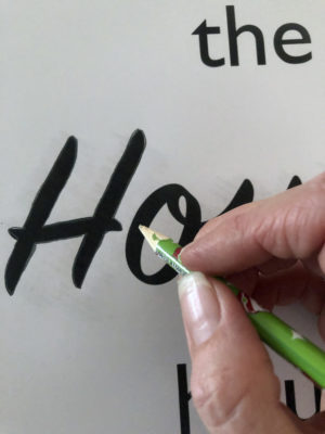 Tracing the letters for my sign