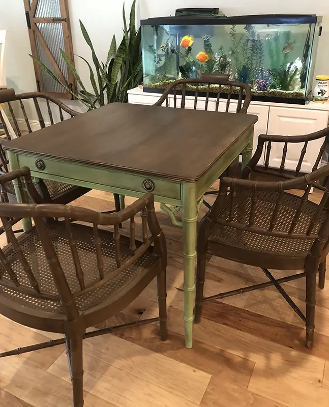 Thrift Store Challenge - Tropical Card Table