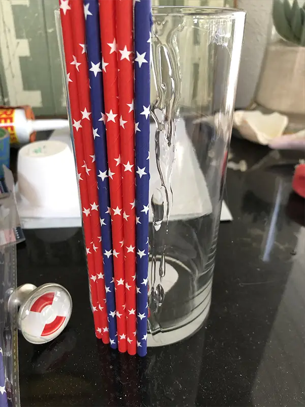 Dollar Tree Patriotic Straw Vase