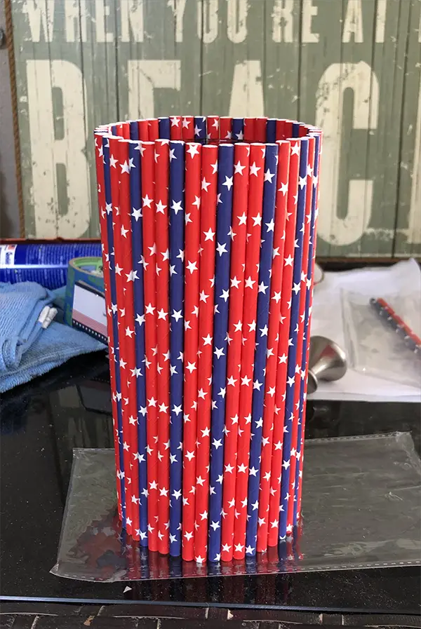 Dollar Tree Patriotic Straw Vase