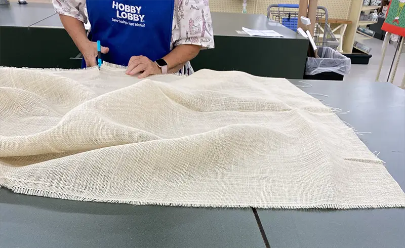 Burlap fabric from Hobby Lobby